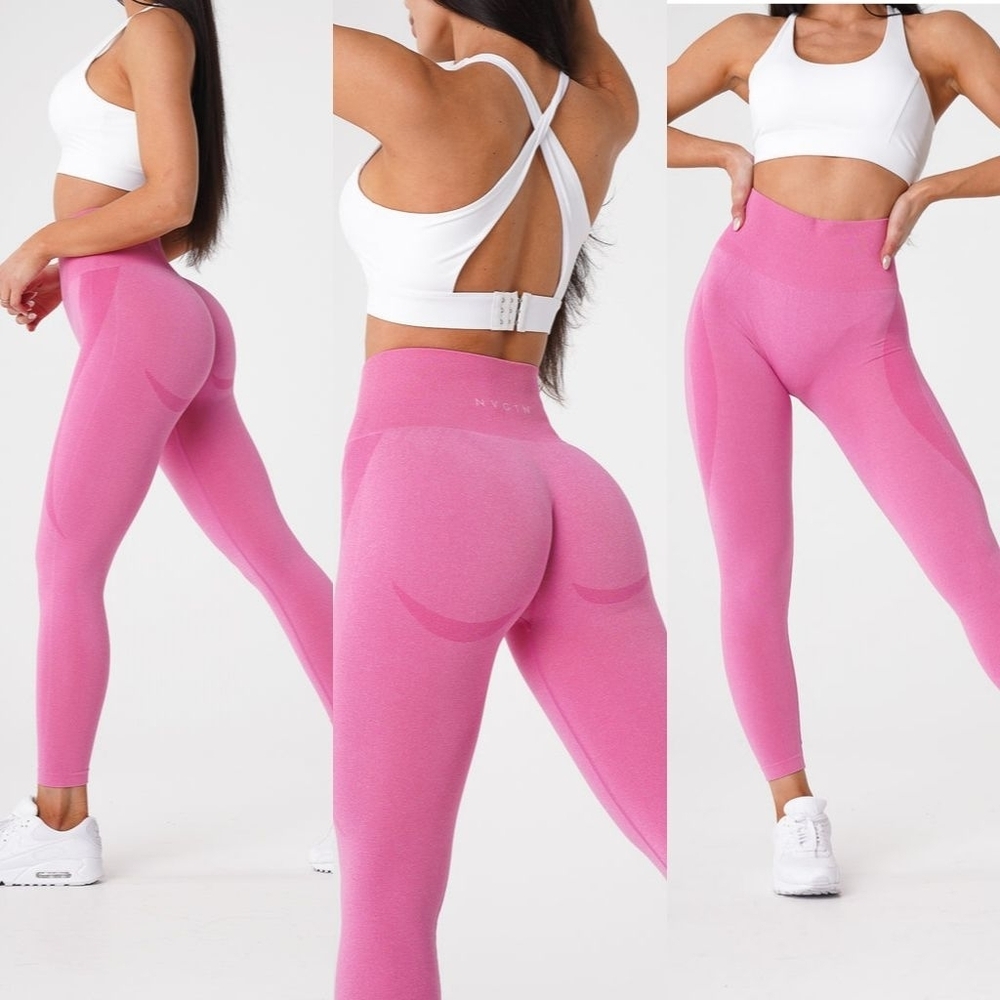 NVGTN Bubble Gum Pink Contour Seamless Leggings Size Medium